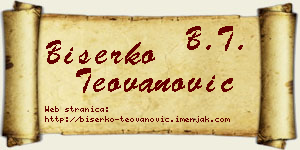 Biserko Teovanović vizit kartica